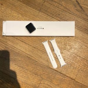 Apple Watch Series 3 42mm silver watch with white band